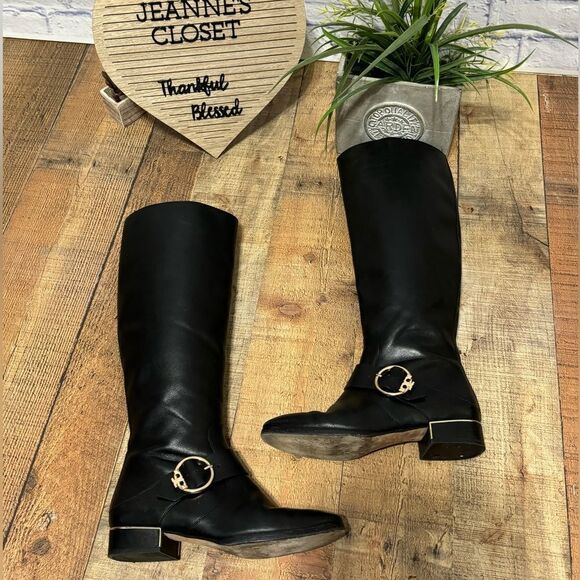 Tory Burch Black Sofia Riding Boots - Picture 6 of 14
